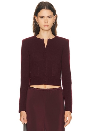 SABLYN Emilia Shoulder Pad Cardigan in Bordeaux - Burgundy. Size M (also in ).