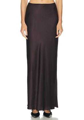 SABLYN Grace Bias Cut Maxi Skirt in Oak Tree - Wine. Size L (also in M, S, XS).