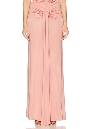 TOM FORD Textured Lustrous Long Skirt in Dark Antique Pink - Pink. Size 34 (also in 36, 38, 40).