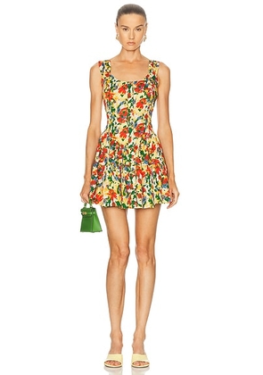 Solid & Striped The Leah Dress in Picasso Floral - Lemon,Red. Size L (also in S).