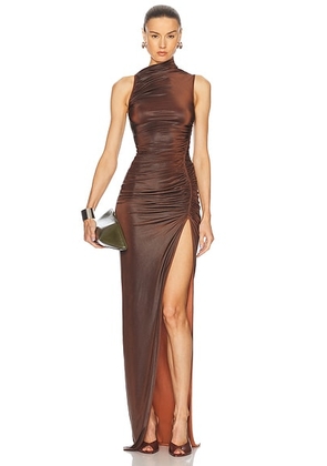 RICK OWENS LILIES Svita Gown in Rust - Rust. Size 38 (also in ).