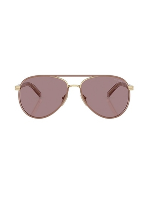 Prada Aviator Sunglasses in Pale Gold - Metallic Gold. Size all.