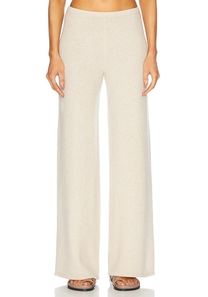 SPRWMN Wide Leg Pull On Cashmere Pant in Oyster - Beige. Size M (also in ).
