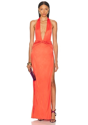 Retrofete Corralee Dress in Geranium - Burnt Orange. Size L (also in M, S, XL, XS).