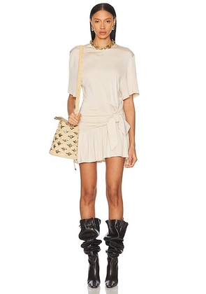 RABANNE Tie Mini Dress in Skin Nude - Nude. Size 40 (also in ).