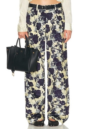 R13 Double Pleat Trouser in Black & Cream Floral - Navy. Size 26 (also in 27, 28, 29, 30).