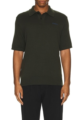 Palmes Marco Knit Polo Shirt in Olive - Dark Green. Size L (also in M, S).