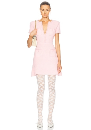 Self-portrait Textured Knit Mini Dress in Pink - Pink. Size M (also in ).