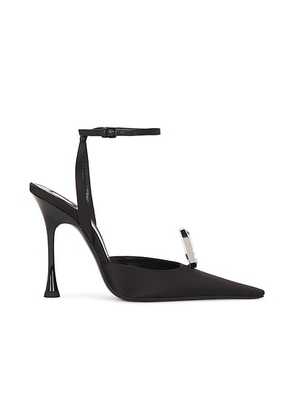 Saint Laurent Doville Pump in Nero & Crystal - Black. Size 37.5 (also in 38, 39, 39.5, 40, 41).