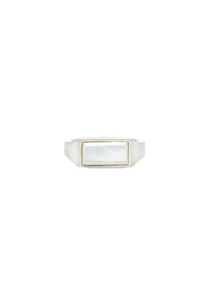 Serge de Nimes Mother Of Pearl Rectangle Ring in Silver - Metallic Silver. Size 11.5 (also in ).