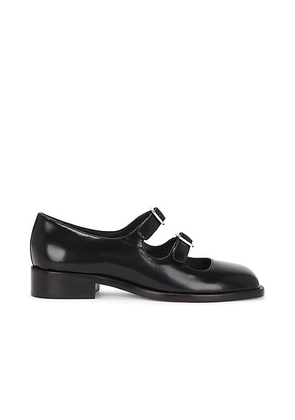 Sandy Liang Double Strap Mary Jane Flat in Black - Black. Size 40 (also in ).