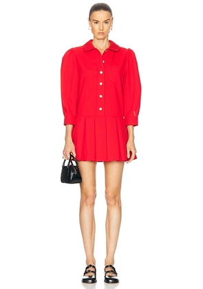 Sandy Liang Somm Dress in Red - Red. Size M (also in XS).