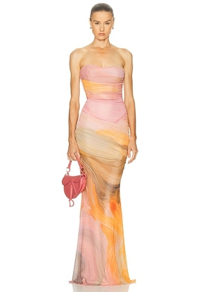 Retrofete Isadore Dress in Contour Brushstroke - Pink,Orange. Size M (also in S, XL, XS).