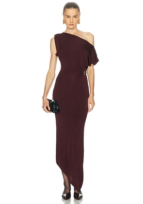 SRG Mehek Asymmetric Knit Dress in Oxblood - Burgundy. Size L (also in M, S, XL, XS, XXS).