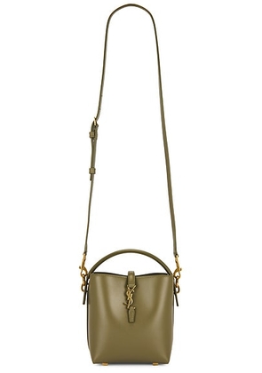 Saint Laurent Mini Le 37 Bucket Bag in Strong Moss - Olive. Size all.