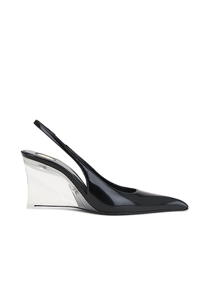Saint Laurent Miller Wedge Pump in Nero - Black. Size 36 (also in 36.5, 37, 39, 40, 41, 42).