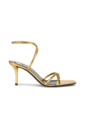 Saint Laurent Lydia Sandal in Metal Moon Gold - Metallic Gold. Size 37 (also in 37.5, 39.5).