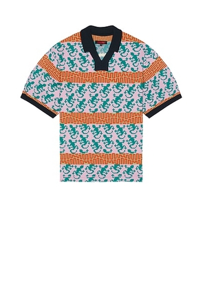 Pleasures Gecko Jacquard Polo in Multi - Lavender. Size M (also in ).