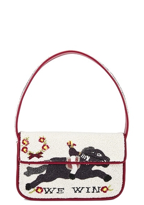 Staud Tommy Beaded Bag in Derby - White. Size all.