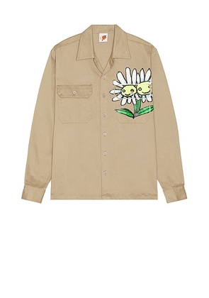 Sky High Farm Workwear Daisy Workshirt in Sand - Brown. Size L (also in ).