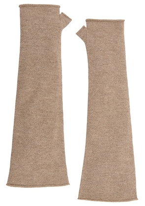 The Row Leina Arm Warmers in Taupe - Beige. Size all.