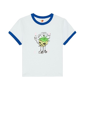 Sky High Farm Workwear Eri Print Baby Tee in Blue - Blue. Size L (also in ).