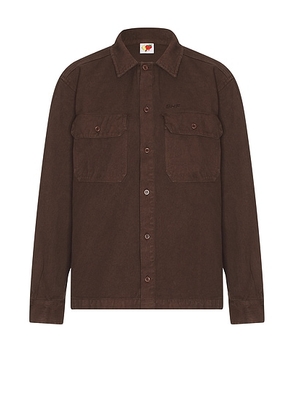 Sky High Farm Workwear Canvas Work Overshirt Woven in Brown - Brown. Size L (also in M, S, XL).