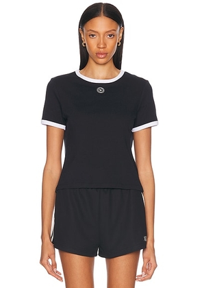 Sporty & Rich Ringer Tee in Black - Black. Size L (also in ).