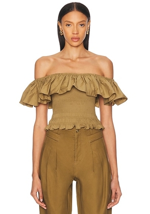 Ronny Kobo Dira Top in Oregano - Olive. Size L (also in ).