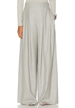 Ralph Lauren Collection Greer Wool Pleated Pant in Pearl Grey Melange - Grey. Size 4 (also in ).