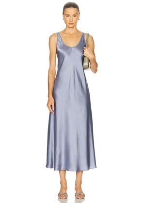 SABLYN Martine Scoop Neck Low Back Dress in Dusty Periwinkle - Slate. Size L (also in M, S, XS).
