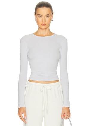 SABLYN Quincy Long Sleeve Fitted Crewneck Tee in Skye - Baby Blue. Size XS (also in ).