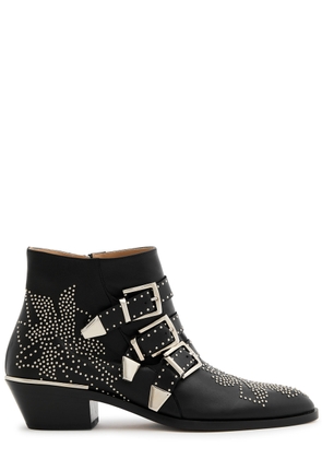 Chloe Susanna 40 Studded Leather Ankle Boots - Black And Silver - 37 (IT37 / UK4)