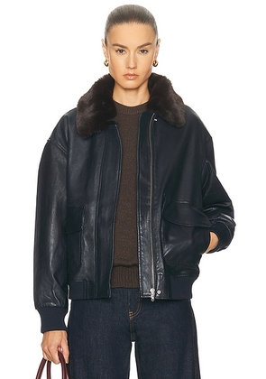 SPRWMN Vintage Aviator Jacket in Midnight - Navy. Size L (also in M, S).