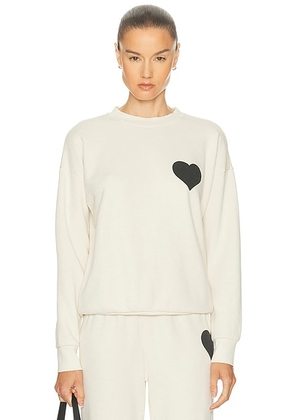 SPRWMN Heart Sweatshirt in Vintage White - Cream. Size S (also in XS).