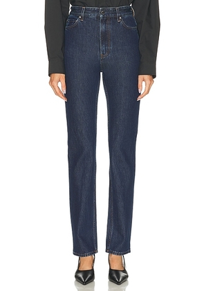 Toteme High Slim Leg in Indigo - Blue. Size 28 (also in 25, 30).