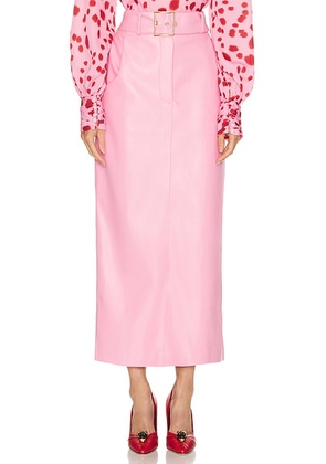 Rowen Rose Belted Long Skirt in Pink - Pink. Size 34 (also in ).