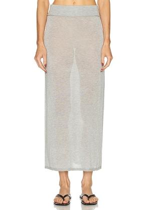 Toteme Long Knit Skirt in Grey Melange - Light Grey. Size XS (also in ).