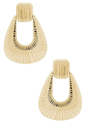 Ronny Kobo Striated Door Knocker Earring in Gold - Metallic Gold. Size all.
