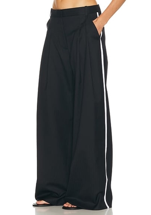 St. Agni Side Stripe Homme Pant in Black Pinstripe - Black. Size M (also in S).