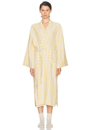 Parachute Linen Stripe Robe in Natural & Yellow - Yellow,Beige. Size S (also in ).