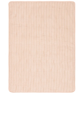 Parachute Organic Cloud Cotton Stripe Toddler Quilt in Adobe  Clay & Butter - Rose. Size all.