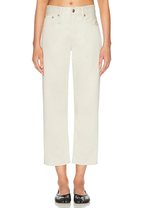 R13 Romeo Cropped Straight Leg in Ivory Sateen - Ivory. Size 26 (also in 27, 30).