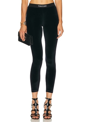 TOM FORD Velour Signature Legging in Midnight Blue - Navy. Size M (also in XS).