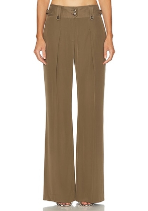 TOM FORD Pleated Wide Leg Pant in Khaki - Olive. Size 34 (also in 36, 40).