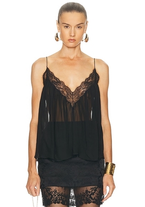 Saint Laurent Camisole Top in Noir - Black. Size 34 (also in 36, 38, 40).