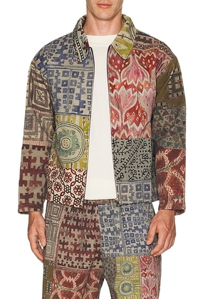 Found Found Watercolor Mosaic Work Jacket in Multi - Green,Brown. Size S (also in ).