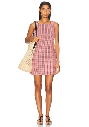 Posse Emma Shift Mini Dress in Red Gingham - Red. Size L (also in XL, XS).