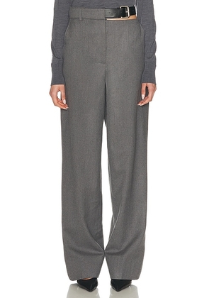 Stella McCartney Belted Flannel Trouser in Grey Melange - Grey. Size 38 (also in ).