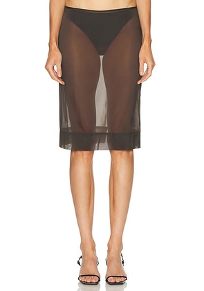 St. Agni Transparent Skirt in Black Olive - Brown. Size L (also in ).